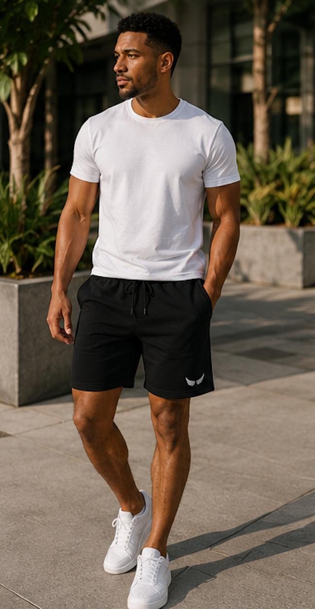 The Lifestyle Collection ⟢ White Wings Fleece Shorts