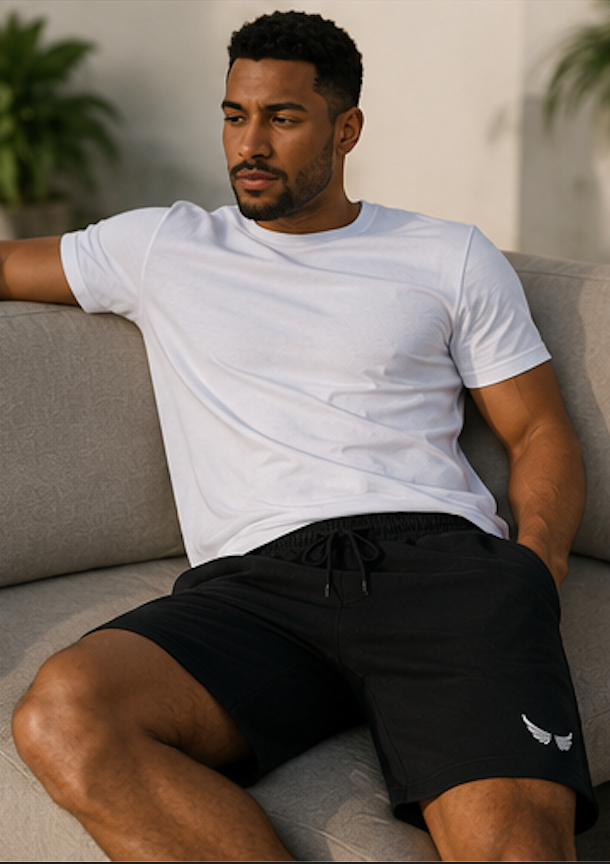 The Lifestyle Collection ⟢ White Wings Fleece Shorts